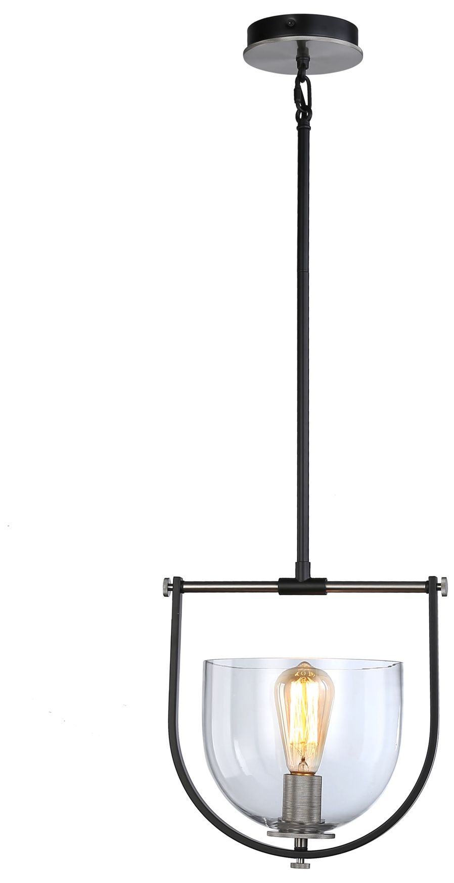 Image 5 Artcraft Cheshire 1-Light Pendant Black & Nickel more views