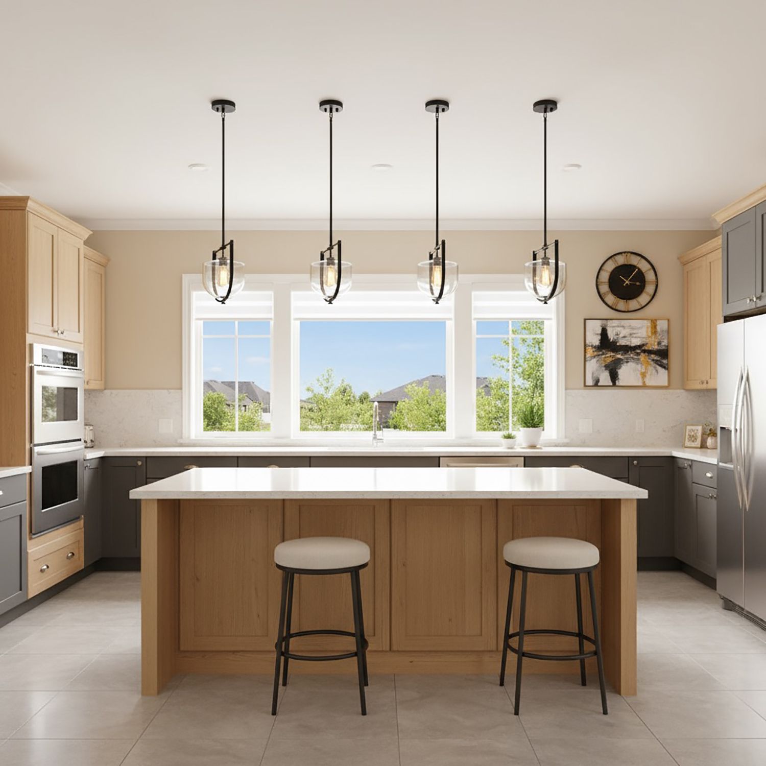 Image 6 Artcraft Cheshire 1-Light Pendant Black & Nickel more views