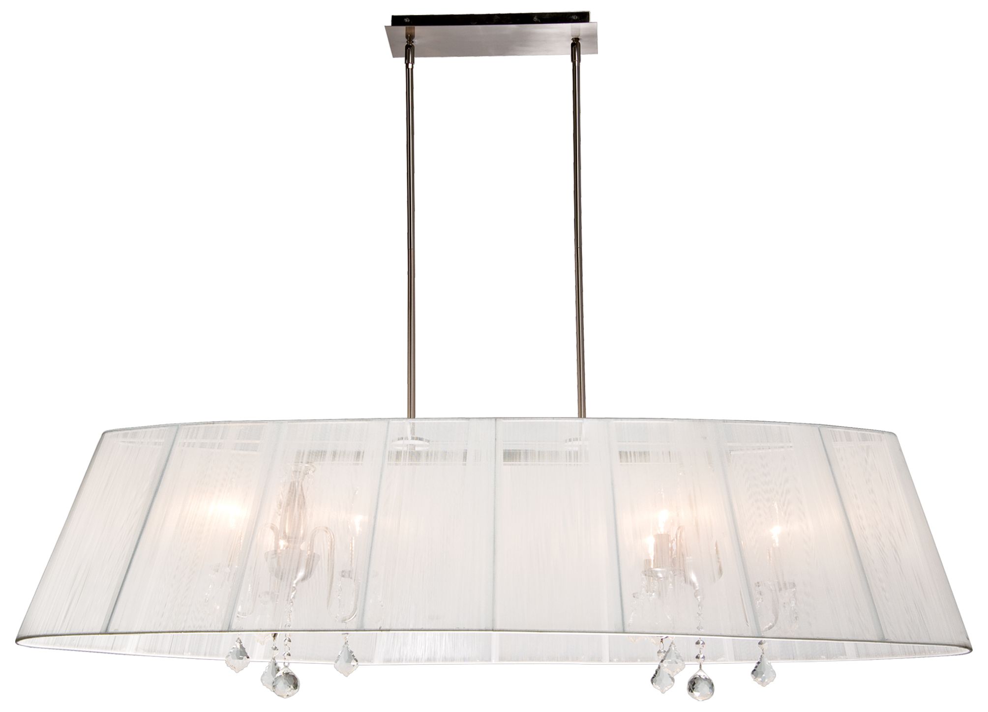 Artcraft Claremont White 55" Wide Nickel Chandelier
