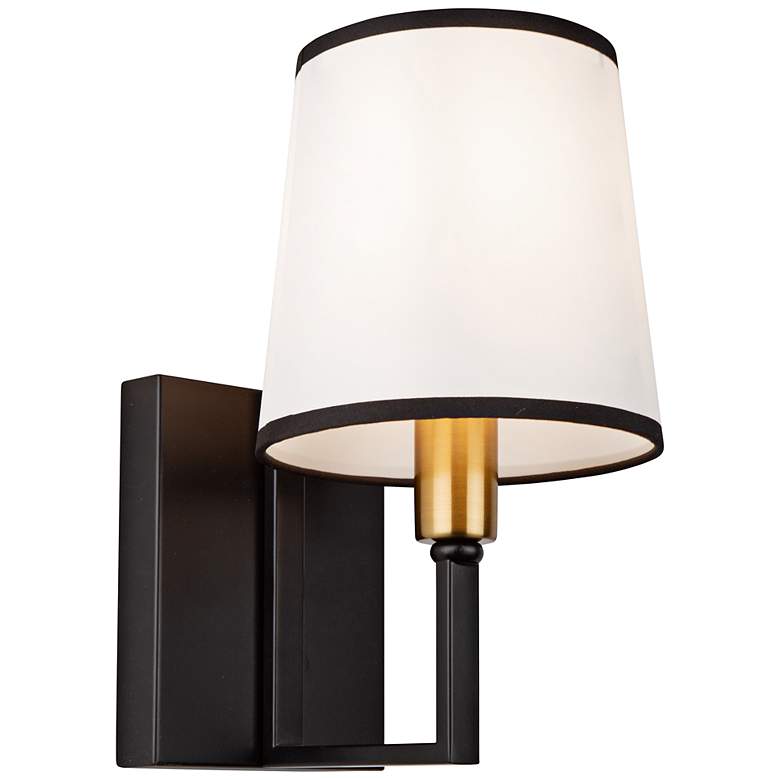 Image 1 Artcraft Coco 10 1/4" High Black and Gold Wall Sconce