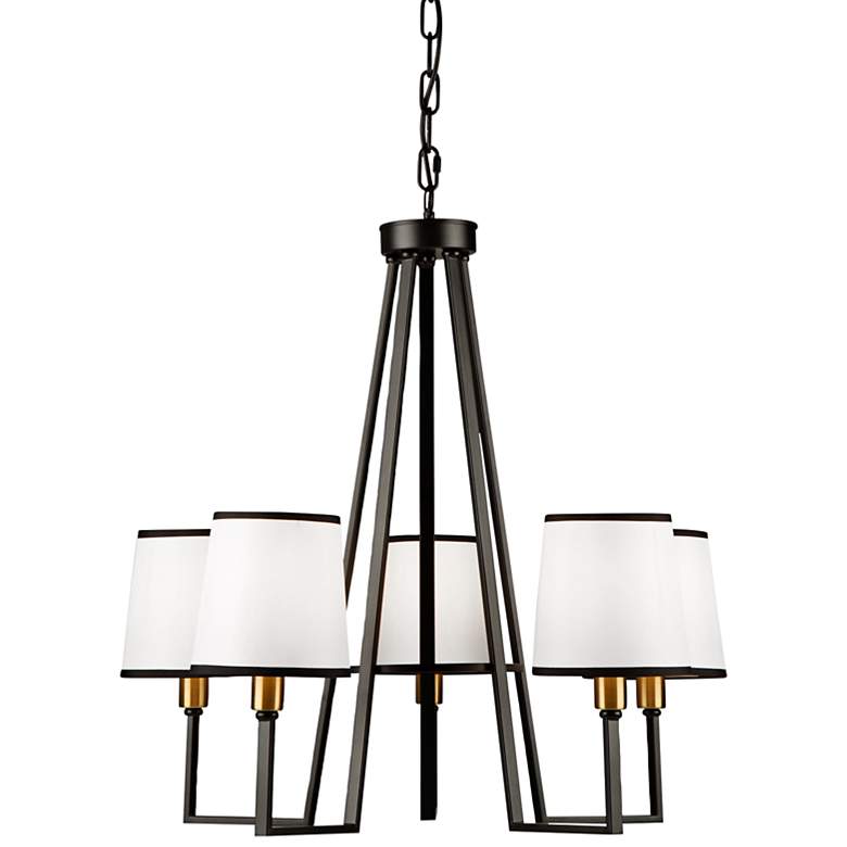 Image 1 Artcraft Coco 33 1/2" Wide Matte Black 5-Light Chandelier