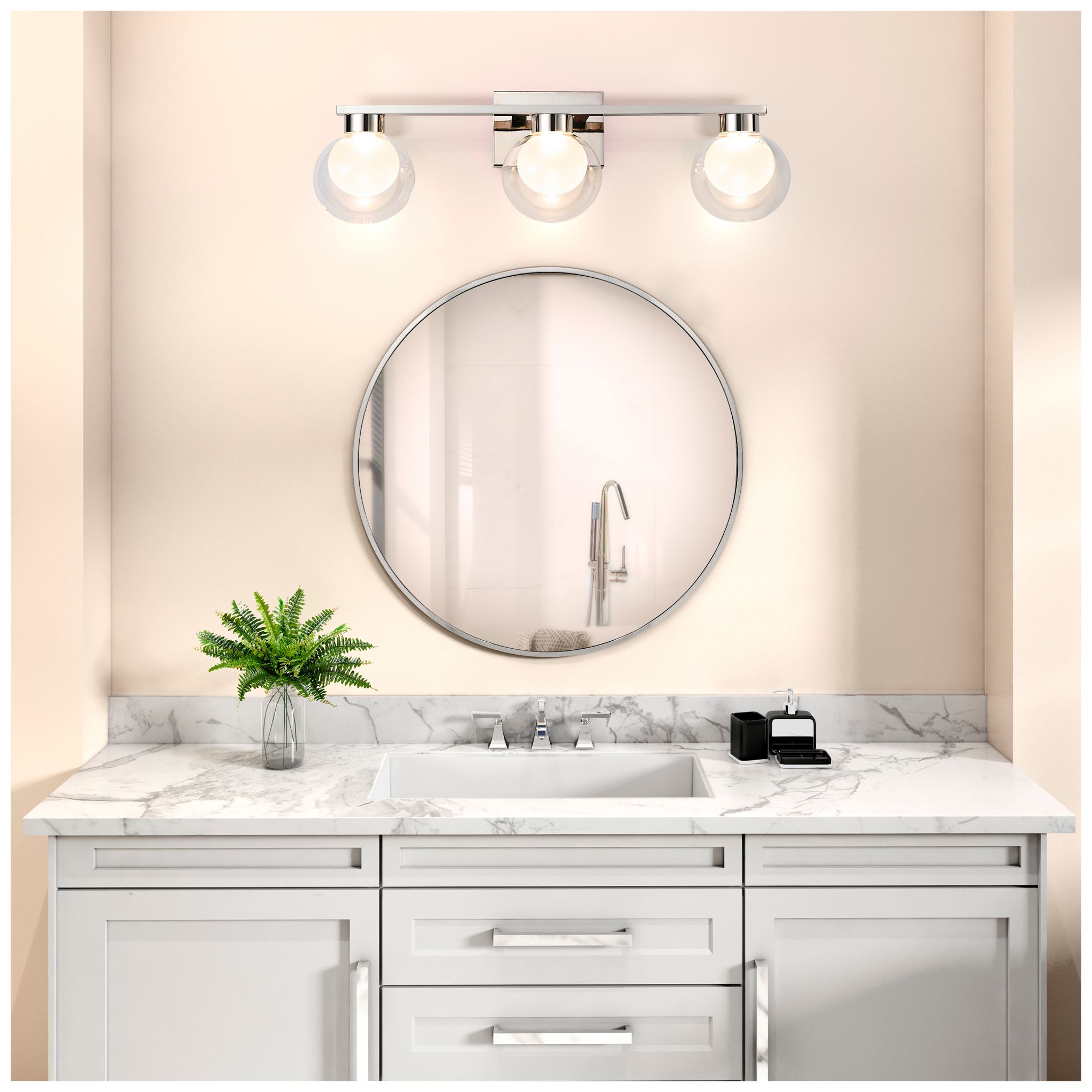 Image 4 ArtCraft Colton 24"W Polished Nickel 3-Light LED Bath Light more views