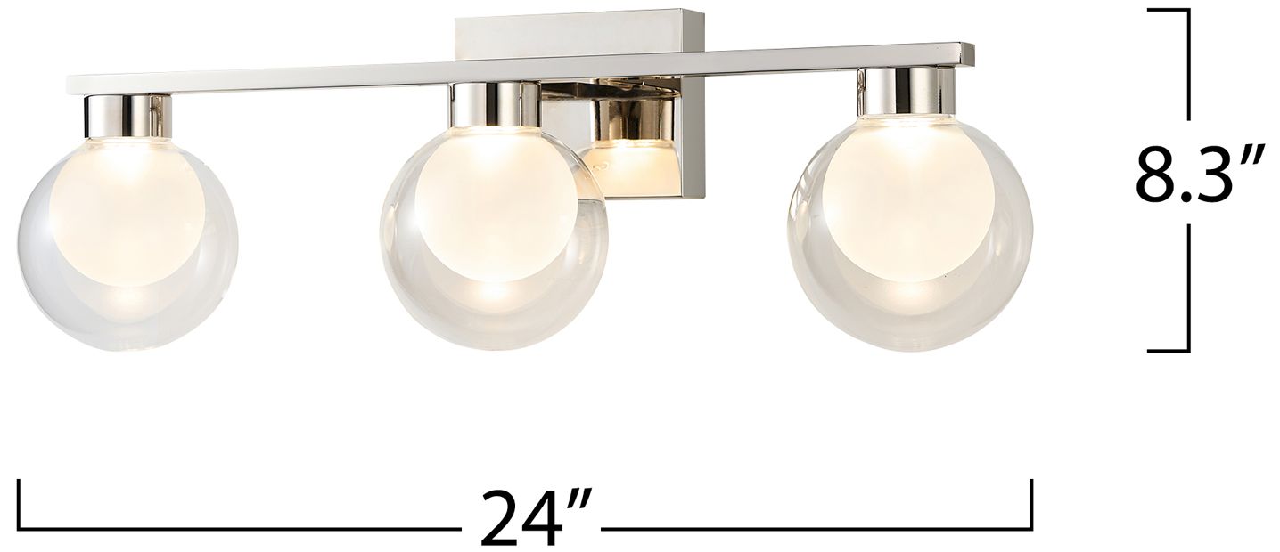 Image 5 ArtCraft Colton 24"W Polished Nickel 3-Light LED Bath Light more views