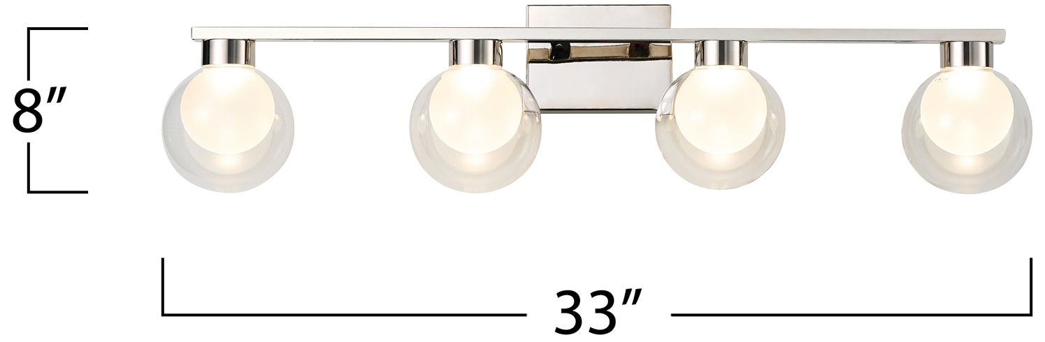 Image 5 ArtCraft Colton 33"W Polished Nickel 4-Light LED Bath Light more views