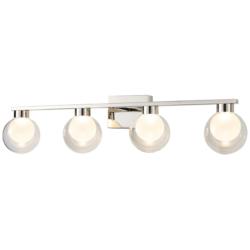 ArtCraft Colton 33"W Polished Nickel 4-Light LED Bath Light