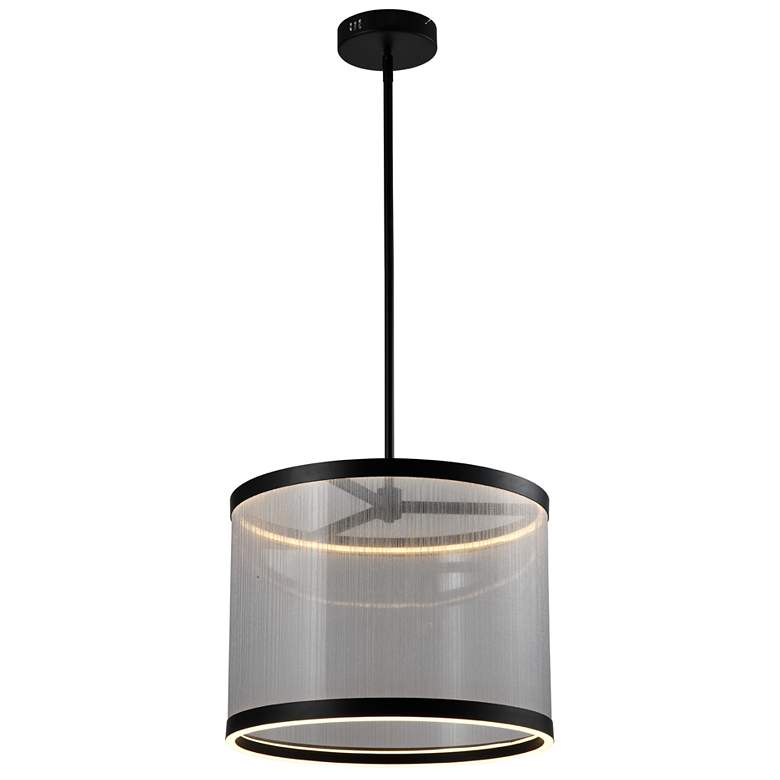Image 1 Artcraft Cora 17 3/4" Wide Black LED Drum Pendant Light