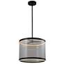 1_Artcraft Cora 17 3/4" Wide Black LED Drum Pendant Light