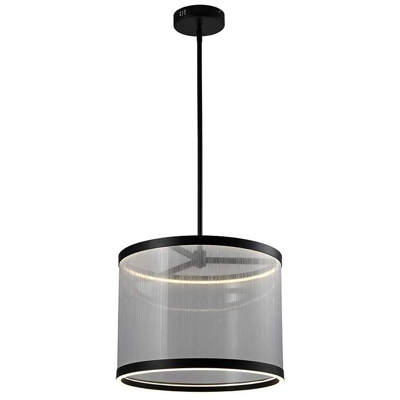 Image 2 Artcraft Cora 17 3/4" Wide Black LED Drum Pendant Light more views