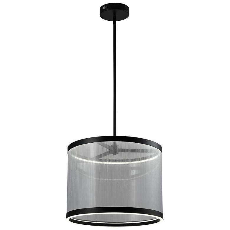 Image 3 Artcraft Cora 17 3/4" Wide Black LED Drum Pendant Light more views