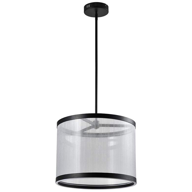 Image 4 Artcraft Cora 17 3/4" Wide Black LED Drum Pendant Light more views