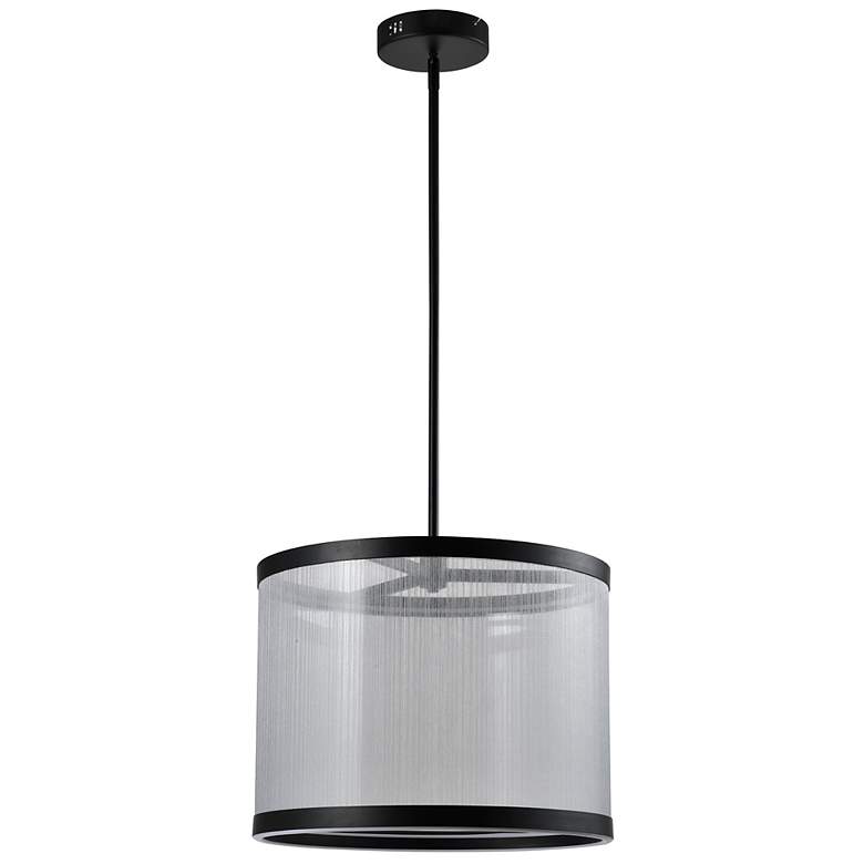 Image 5 Artcraft Cora 17 3/4" Wide Black LED Drum Pendant Light more views