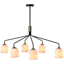 ArtCraft Crema 40 1/2" Wide Black 6-Light Chandelier