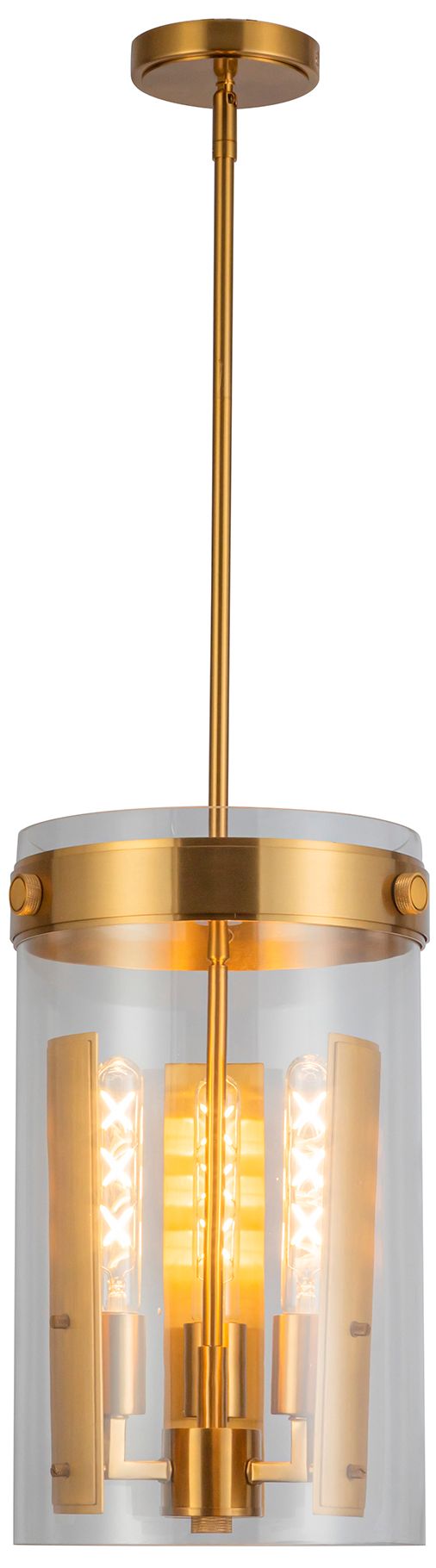 Image 2 Artcraft Dahlia 10 1/4"W Brushed Brass 3-Light Mini Pendant more views