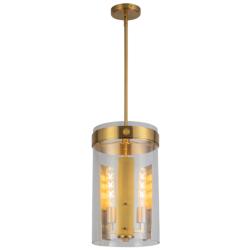 Artcraft Dahlia 10 1/4"W Brushed Brass 3-Light Mini Pendant