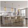 7_Artcraft Dahlia 10 1/4"W Brushed Brass 3-Light Mini Pendant more views