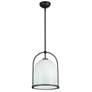 1_Artcraft Dahlia 11 1/2" Wide Black Mini Pendant