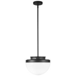 Artcraft Dahlia 12" Wide Black Dome Mini Pendant