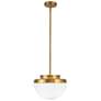 1_Artcraft Dahlia 12" Wide Brushed Brass Dome Mini Pendant