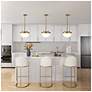 6_Artcraft Dahlia 12" Wide Brushed Brass Dome Mini Pendant more views