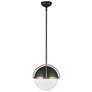 1_Artcraft Dahlia 15 1/2"W Matte Black and Brass Pendant Light