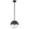 Artcraft Dahlia 15 1/2"W Matte Black and Brass Pendant Light