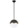 2_Artcraft Dahlia 15 1/2"W Matte Black and Brass Pendant Light more views