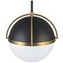 3_Artcraft Dahlia 15 1/2"W Matte Black and Brass Pendant Light more views