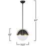 7_Artcraft Dahlia 15 1/2"W Matte Black and Brass Pendant Light more views