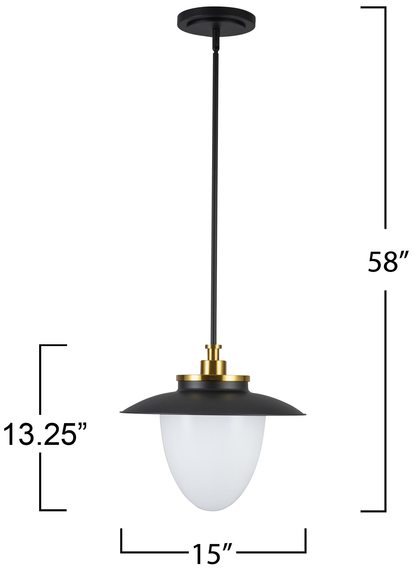 Artcraft Dahlia 15" Wide Black and Brass Pendant Light
