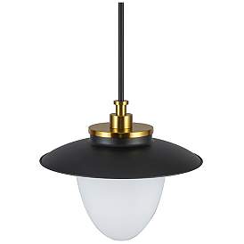 Image3 of Artcraft Dahlia 15" Wide Black and Brass Pendant Light more views