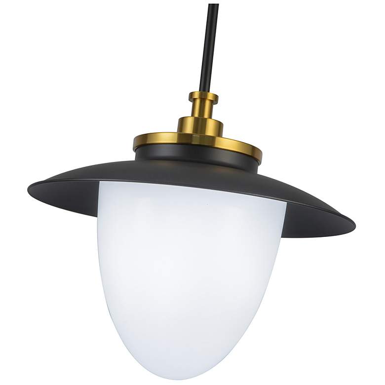 Image 4 Artcraft Dahlia 15" Wide Black and Brass Pendant Light more views