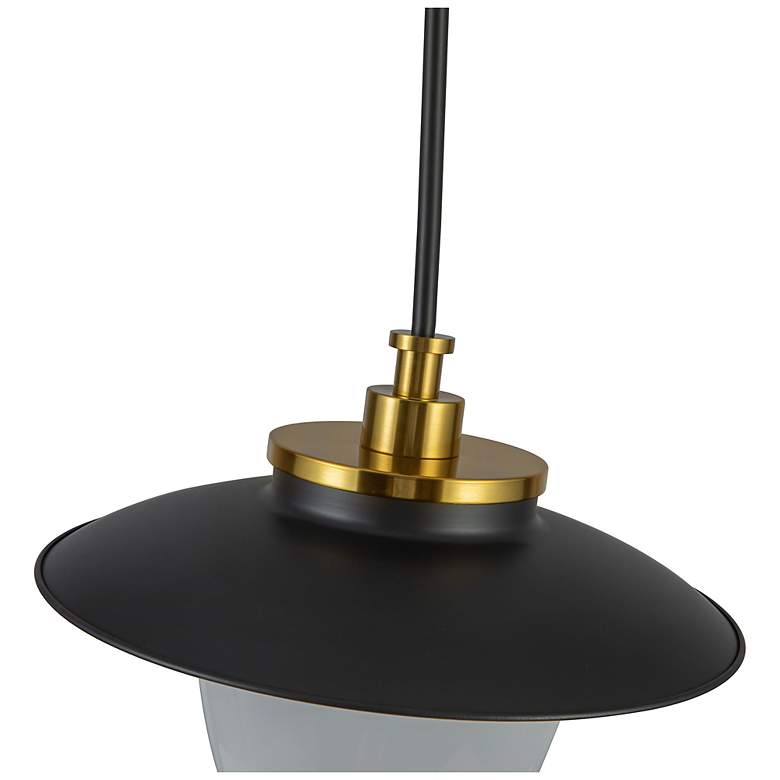 Image 5 Artcraft Dahlia 15" Wide Black and Brass Pendant Light more views