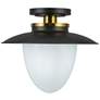 6_Artcraft Dahlia 15" Wide Black and Brass Pendant Light more views
