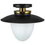 7_Artcraft Dahlia 15" Wide Black and Brass Pendant Light more views