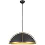 1_Artcraft Dahlia 17 1/2"W Matte Black and Brass Pendant Light