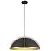 Artcraft Dahlia 17 1/2"W Matte Black and Brass Pendant Light