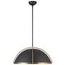 2_Artcraft Dahlia 17 1/2"W Matte Black and Brass Pendant Light more views