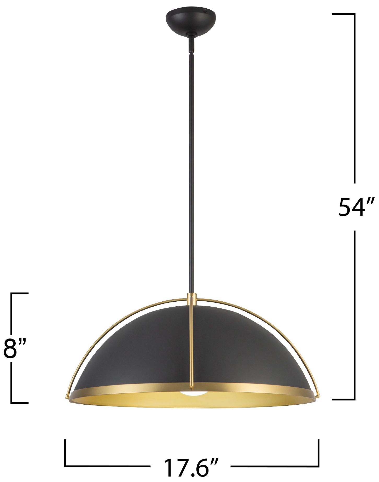 Artcraft Dahlia 17 1/2"W Matte Black and Brass Pendant Light