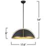 Artcraft Dahlia 17 1/2"W Matte Black and Brass Pendant Light