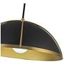 4_Artcraft Dahlia 17 1/2"W Matte Black and Brass Pendant Light more views