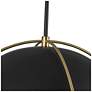 5_Artcraft Dahlia 17 1/2"W Matte Black and Brass Pendant Light more views