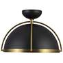 6_Artcraft Dahlia 17 1/2"W Matte Black and Brass Pendant Light more views