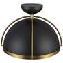 7_Artcraft Dahlia 17 1/2"W Matte Black and Brass Pendant Light more views
