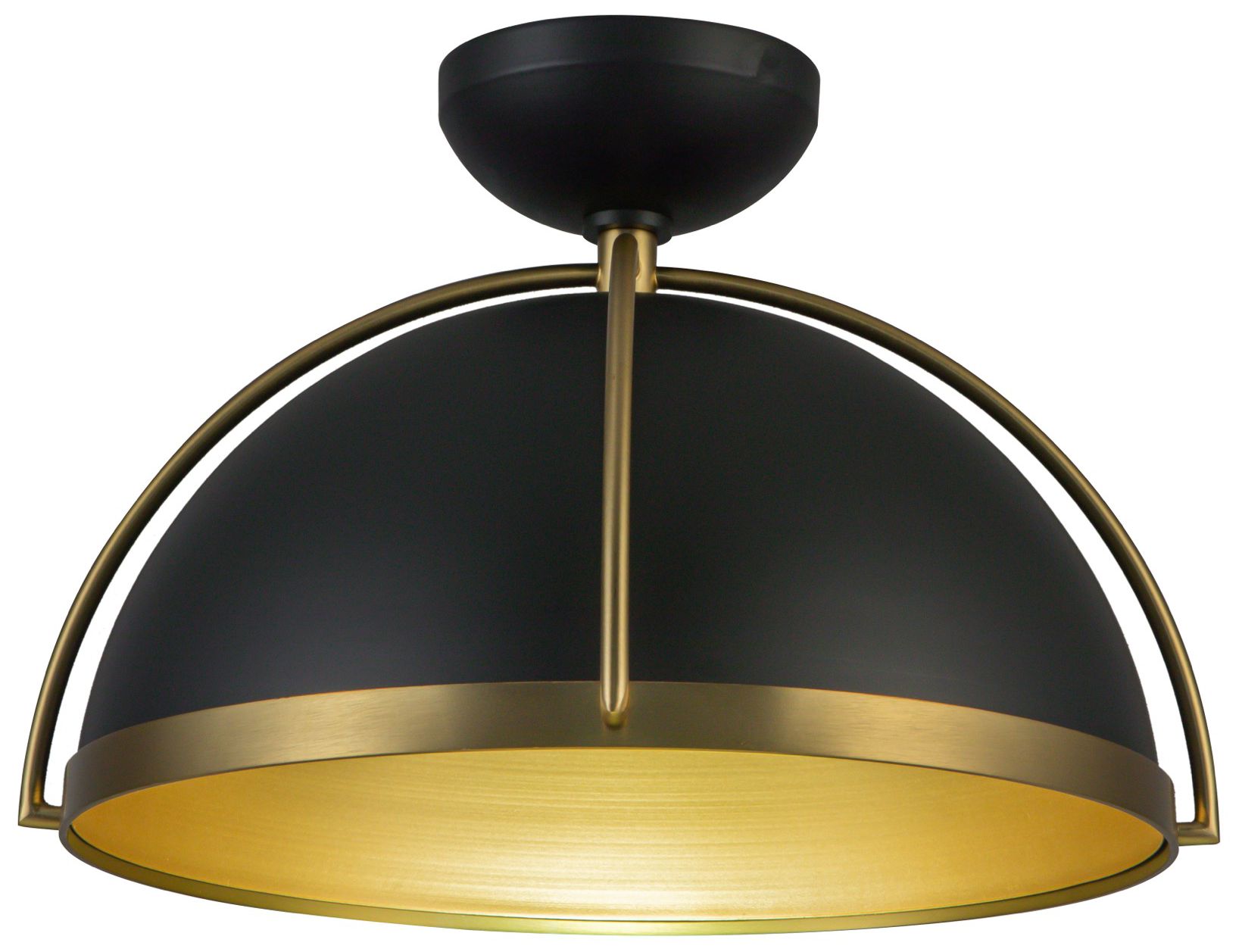 Artcraft Dahlia 17 1/2"W Matte Black and Brass Pendant Light