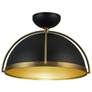 Artcraft Dahlia 17 1/2"W Matte Black and Brass Pendant Light