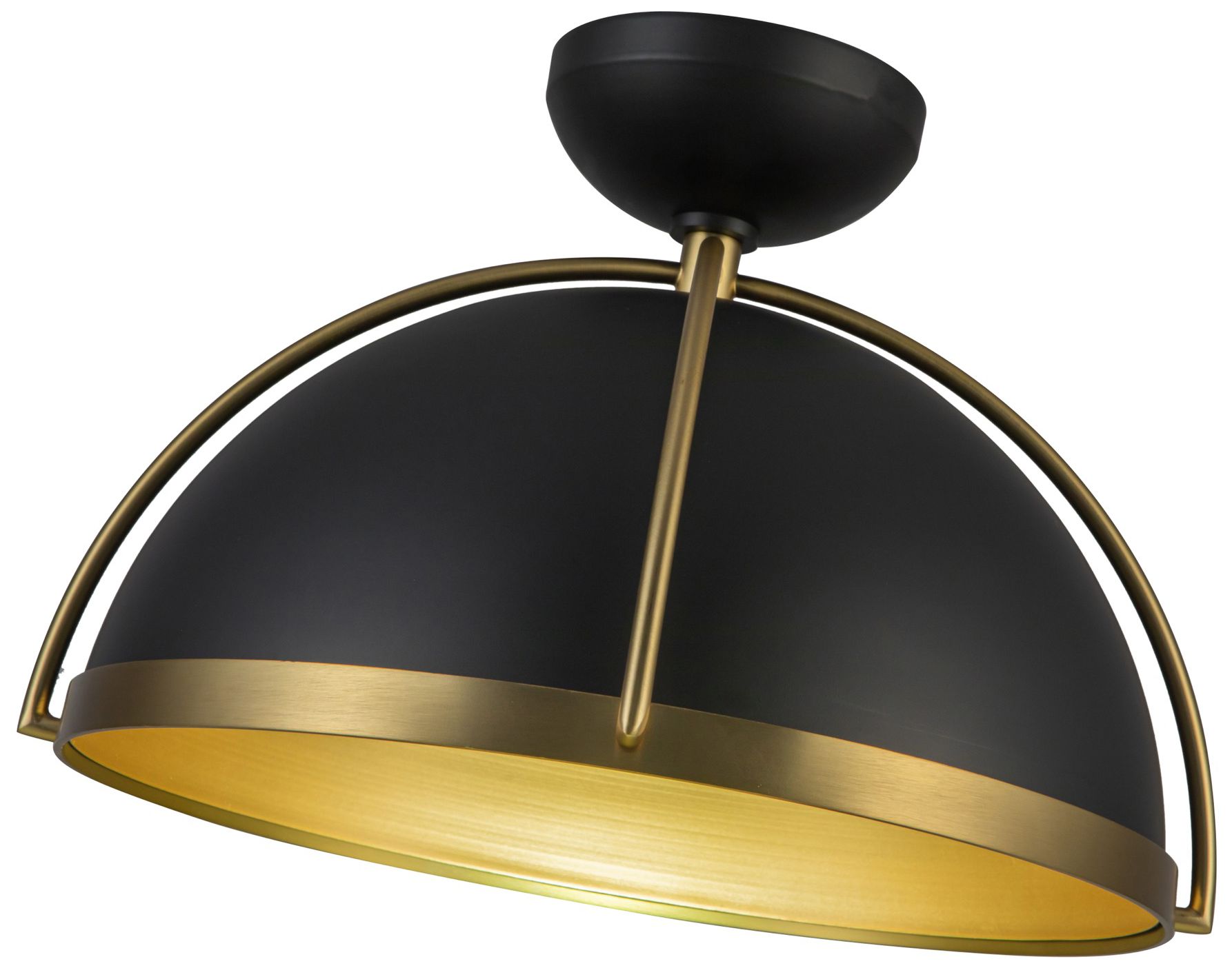 Artcraft Dahlia 17 1/2"W Matte Black and Brass Pendant Light