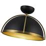 Artcraft Dahlia 17 1/2"W Matte Black and Brass Pendant Light