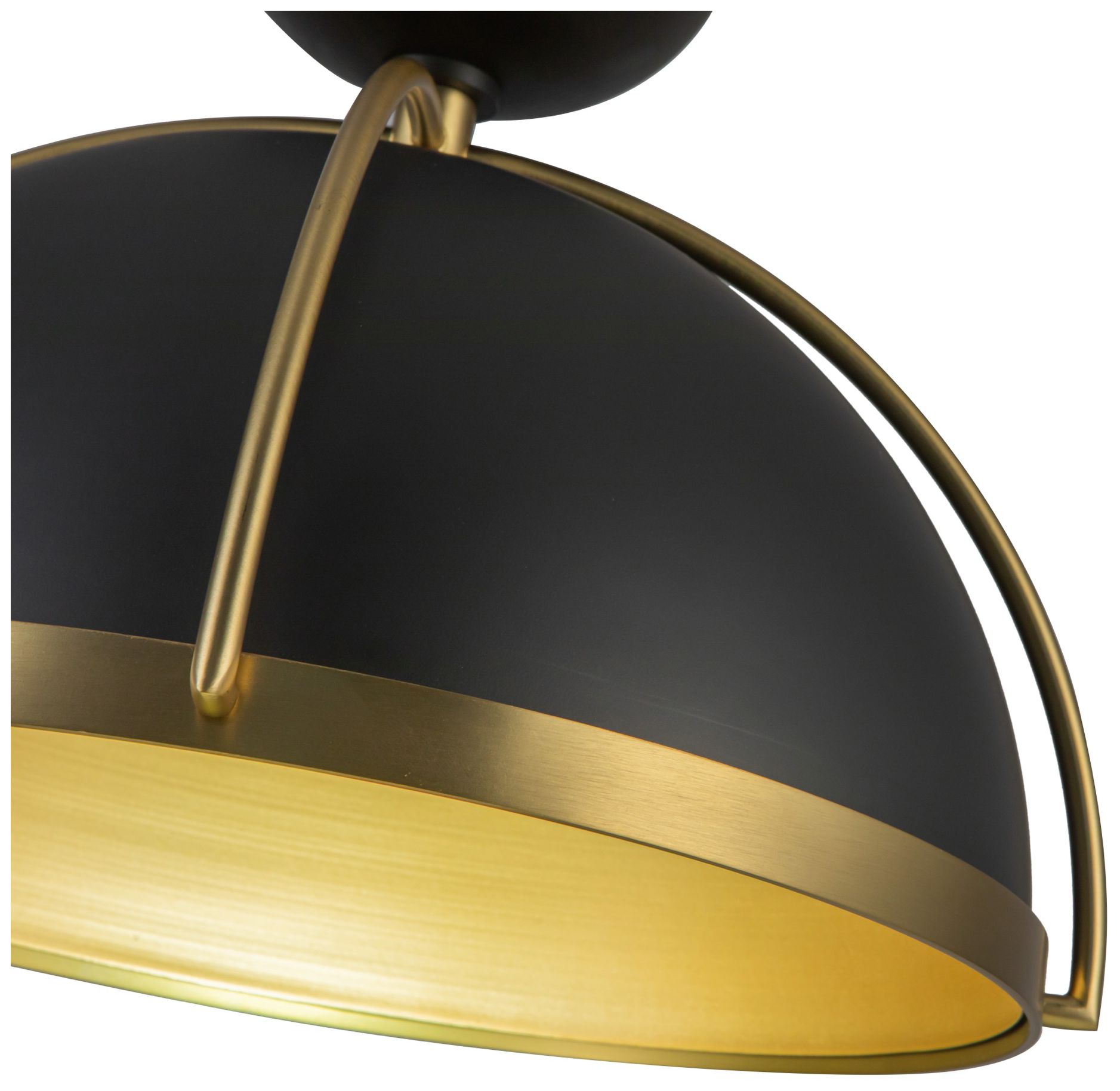 Artcraft Dahlia 17 1/2"W Matte Black and Brass Pendant Light