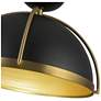 Artcraft Dahlia 17 1/2"W Matte Black and Brass Pendant Light