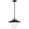Artcraft Dahlia 20" Wide Black and Brass Pendant Light